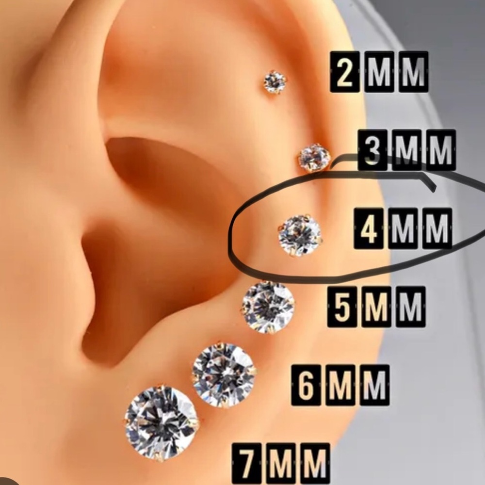 Cubic Zirconia Silver Plated Studs